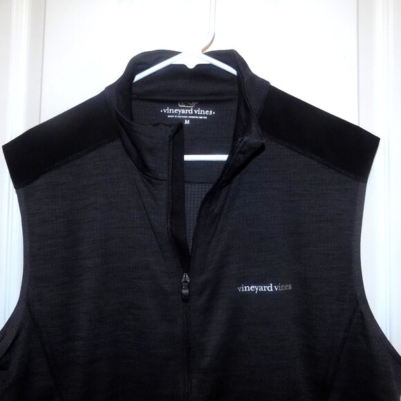VINEYARD VINES Mens Lightweight Black Medium Vest Full Zip Performance Golf Run - Picture 3 of 6